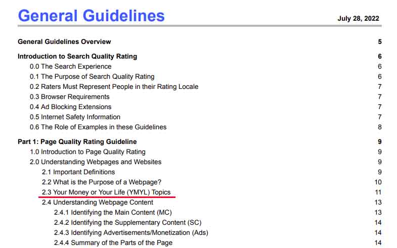 Google General Guidelines