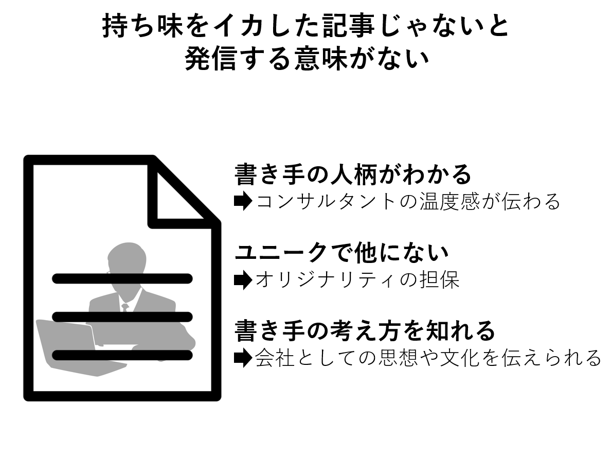 持ち味をイカした記事じゃないと 発信する意味がない