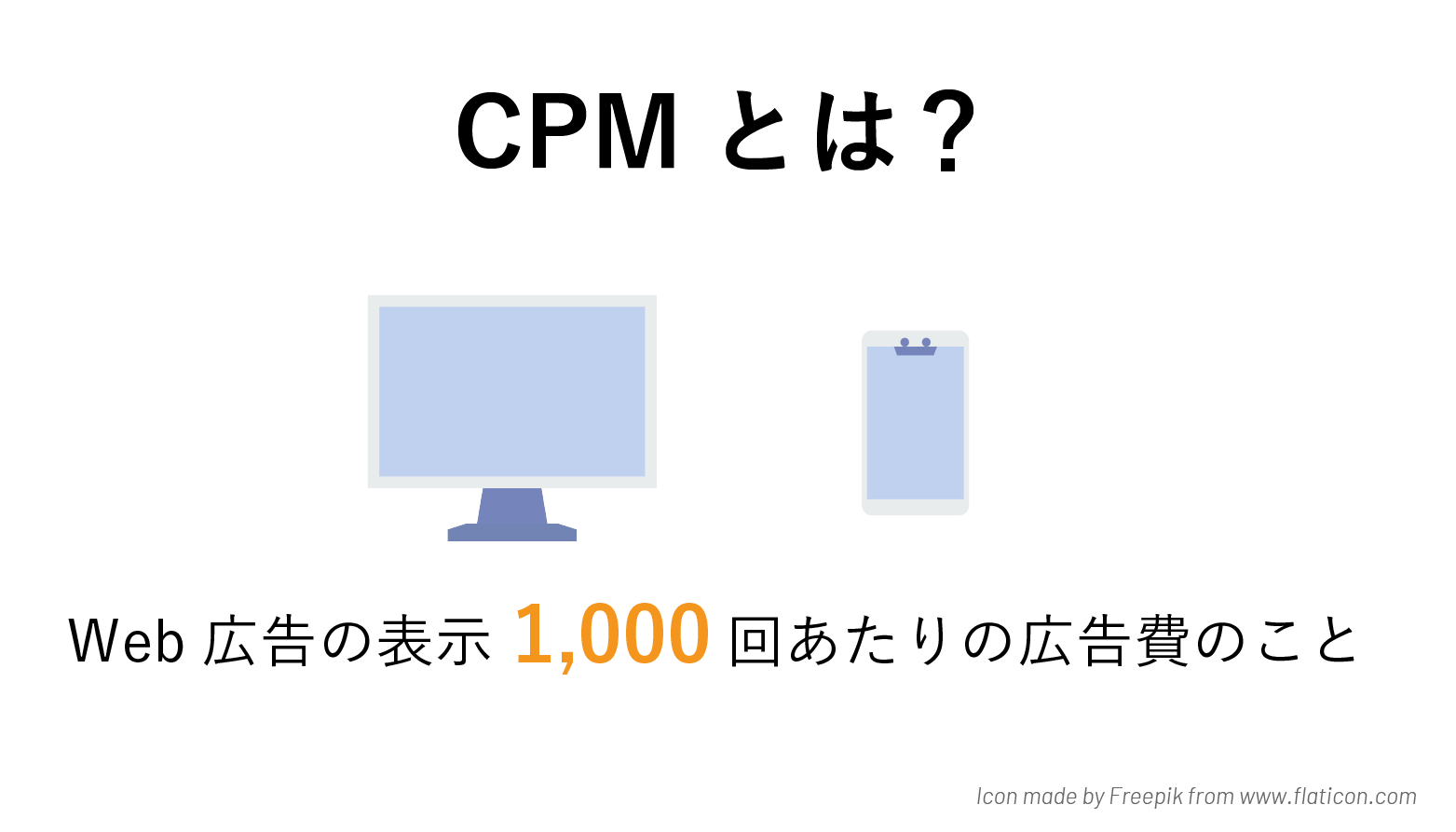 CPMとはウェブ広告の表示1,000回あたりの広告費のことを指します