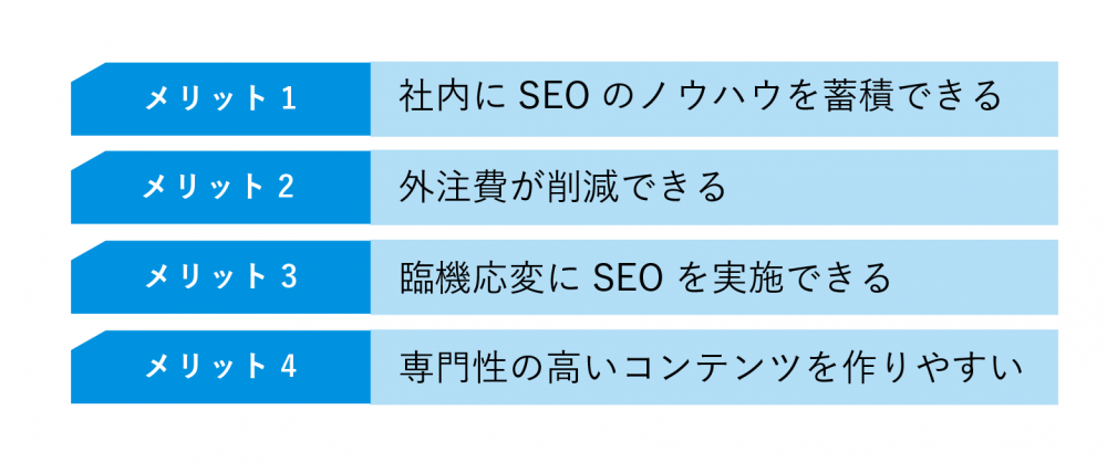 自社でSEOを内製化することで得られるメリット