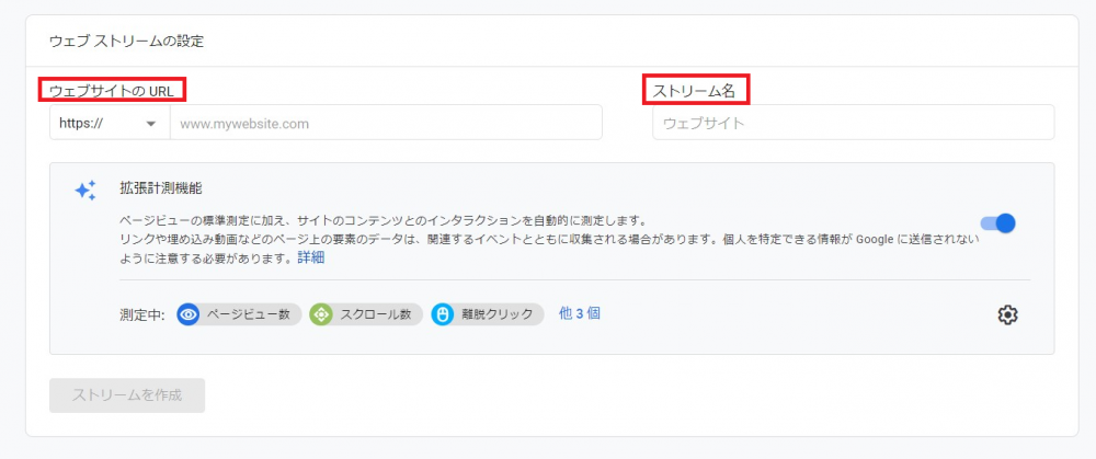 googleアナリティクス4プロパティ