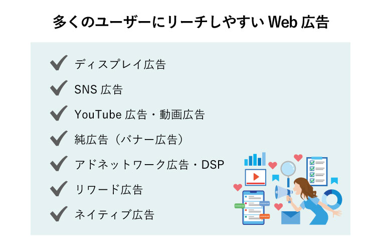 多くのユーザーにリーチしやすいWeb広告