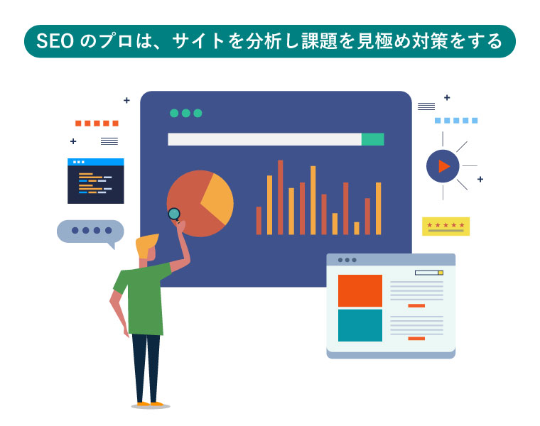 SEOのプロは、サイトを分析し課題を見極め対策をする