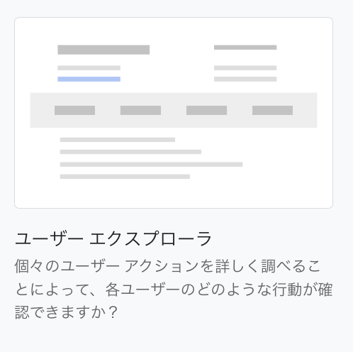 ユーザー エクスプローラ（GA4画面キャプチャ）