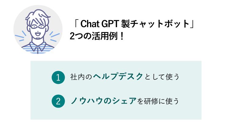 「ChatGPT製チャットボット」2つの活用例！ 社内のヘルプデスクとして使う ノウハウのシェアを研修に使う