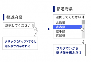 都道府県をプルダウン形式にした図