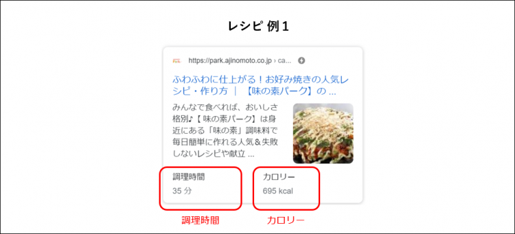 リッチリザルト例「レシピ」の画像