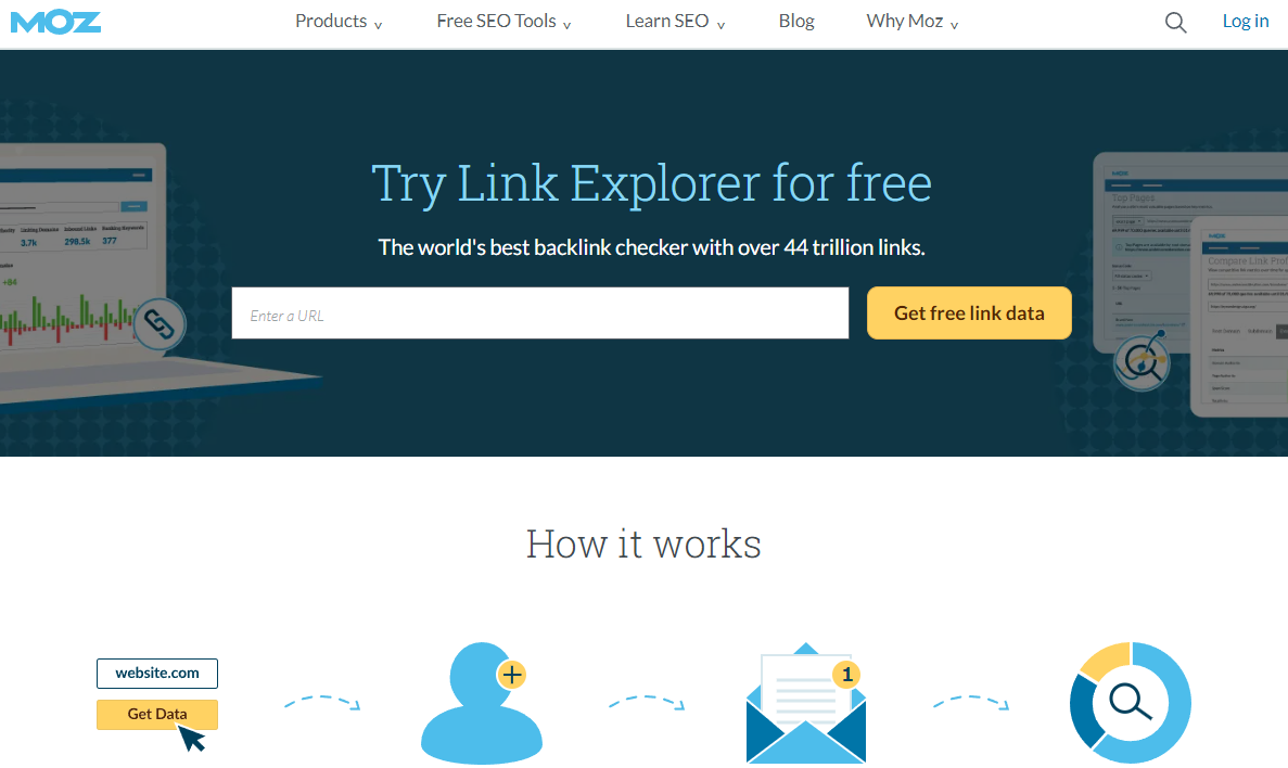 Moz Link Explorerのサービスサイトキャプチャ画像