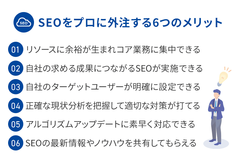 SEOをプロに外注する6つのメリット