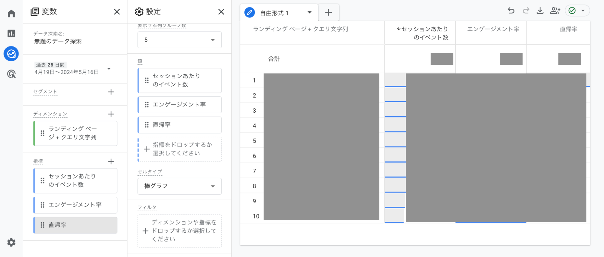 GA4　グラフ表示例