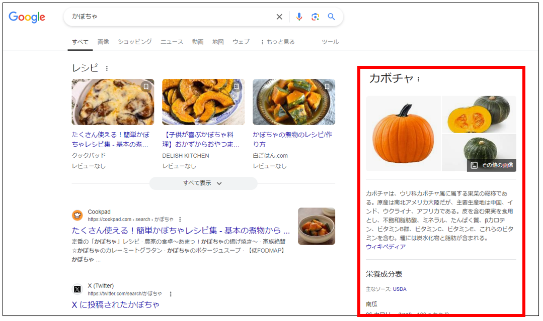 カボチャ_ナレッジパネル