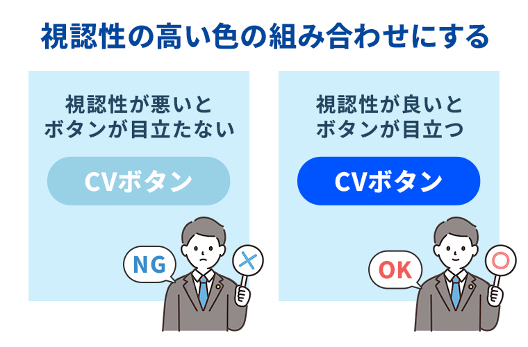 文言と背景色を見やすい色の組み合わせにする