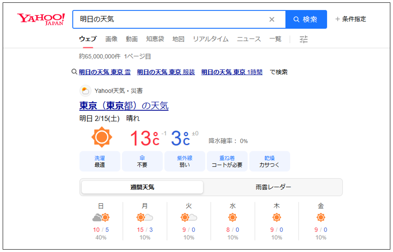 Yahoo! 明日の天気