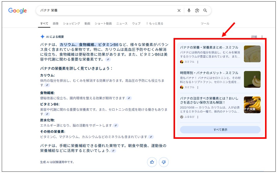 AI Overview内の参照リンク