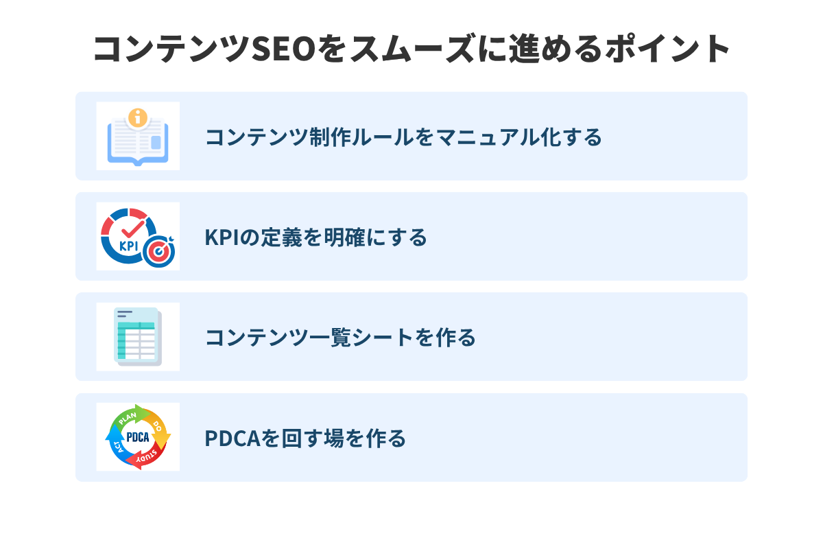 コンテンツSEOをスムーズに進めるポイント