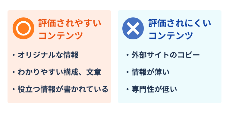 検索エンジンに評価されやすいコンテンツ・されにくいコンテンツ