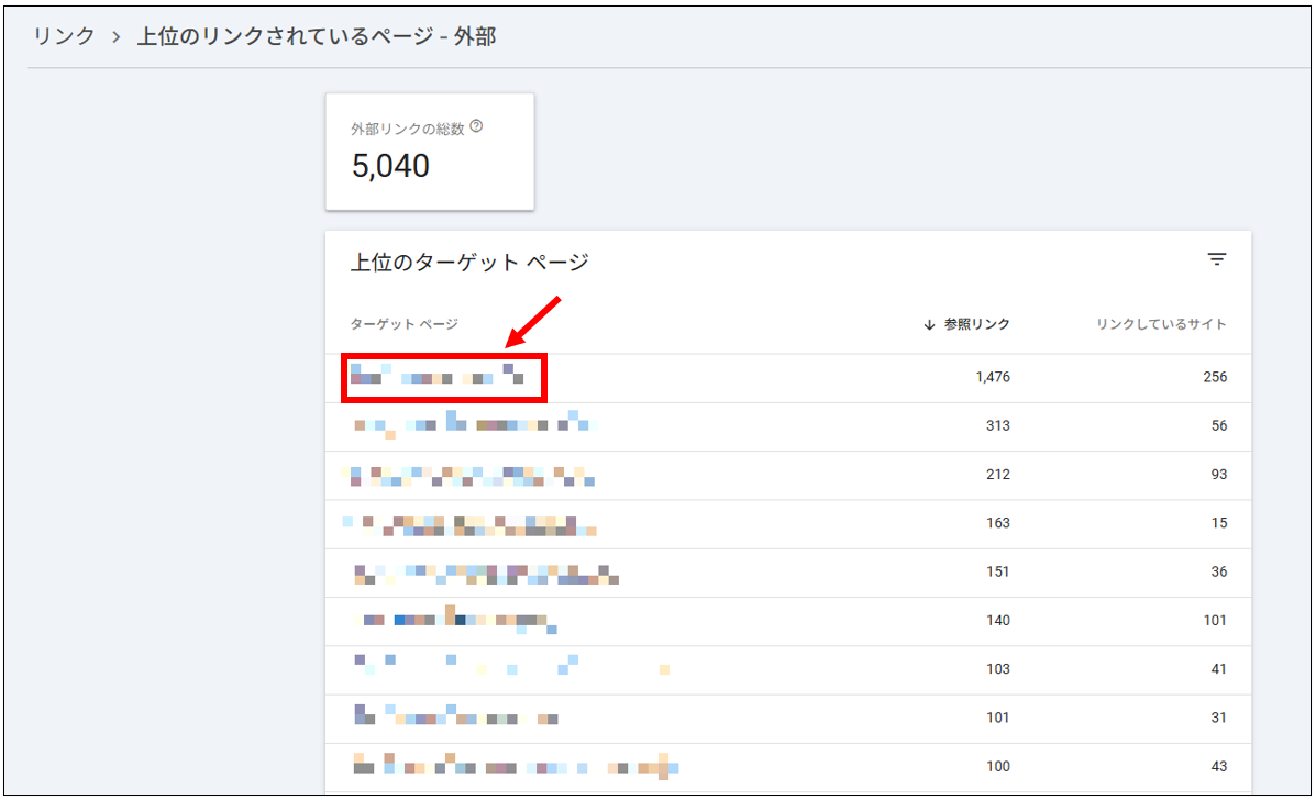 リンクしている外部サイトの一覧表示例