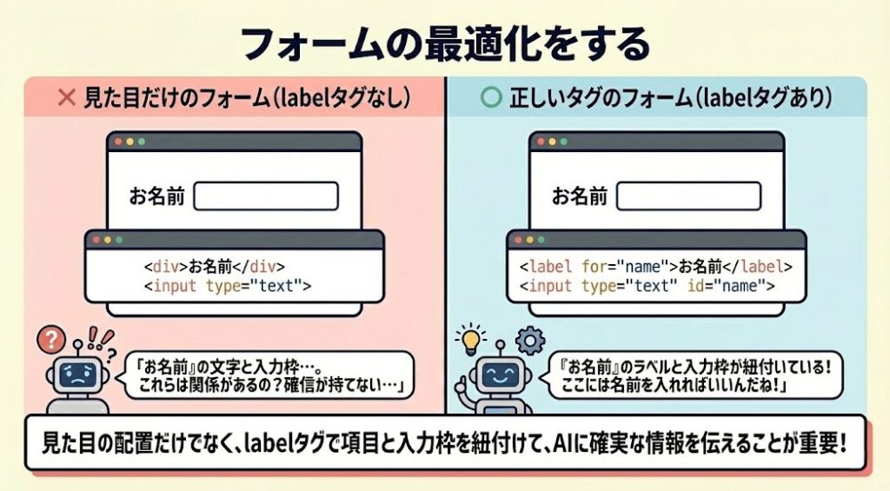 フォームの最適化をする
